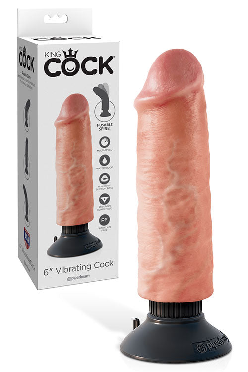 Pipedream 6 Realistic Vibrating Cock with Removable Suction Cup Base
