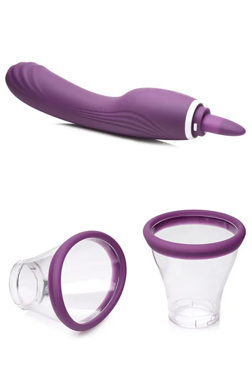 Shegasm 9.6 Vibrating Pump with Tongue Stimulator & G Spot Handle