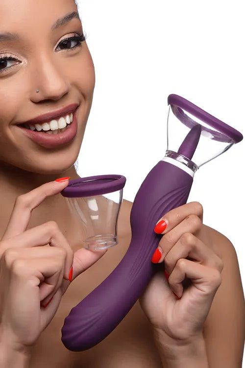 Shegasm 9.6 Vibrating Pump with Tongue Stimulator & G Spot Handle