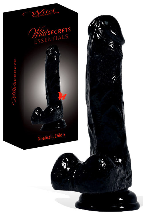 Wild Secrets Essentials 7 Black Realistic Dildo with Suction Cup Base