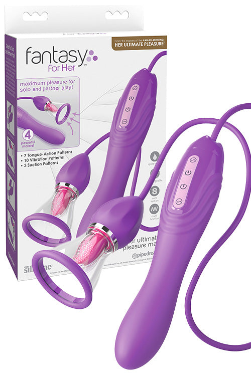 Pipedream Her Ultimate Pleasure Max 9 4 in 1 Pleasure Pump with Tongue & Vibrating Handle