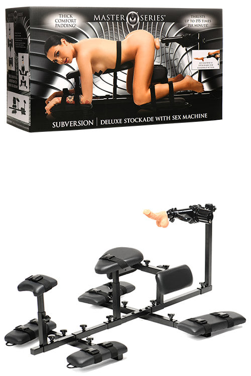 Master Series Subversion 55 Deluxe Adjustable Stockade with Sex Machine