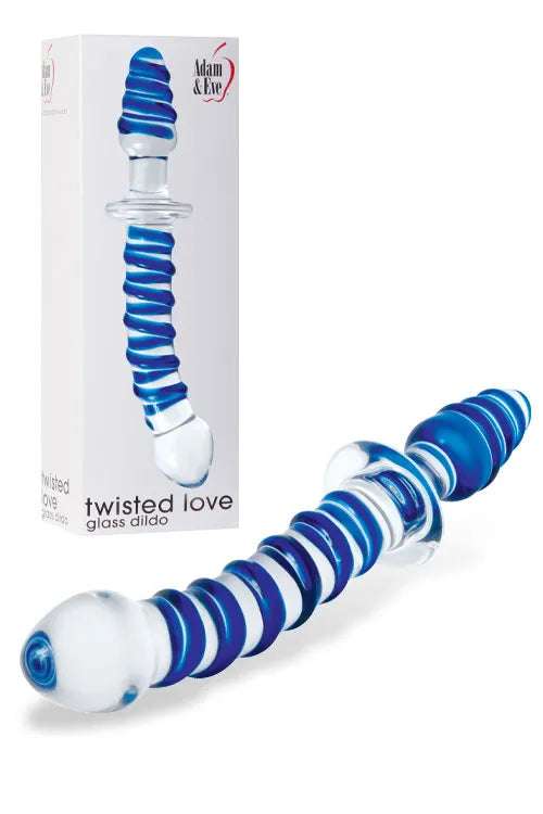 Adam and Eve 8.75 Double Ended Twisted Glass Dildo & Plug