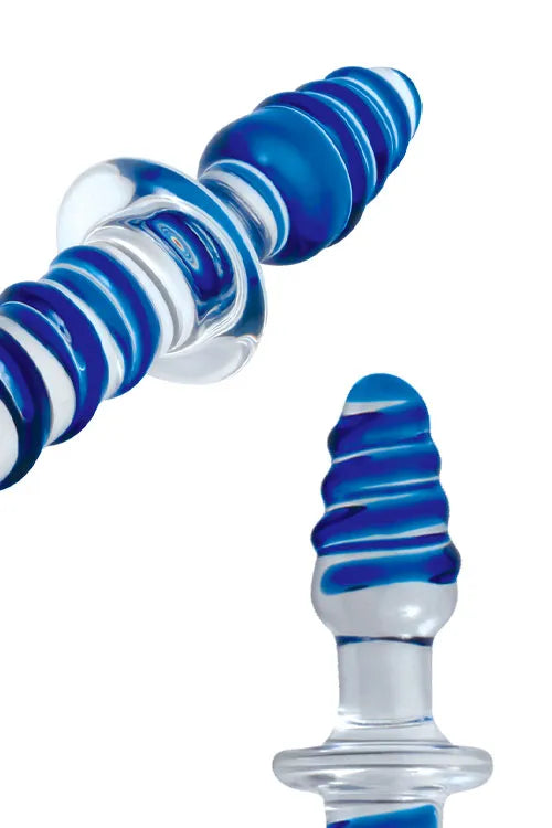 Adam and Eve 8.75 Double Ended Twisted Glass Dildo & Plug