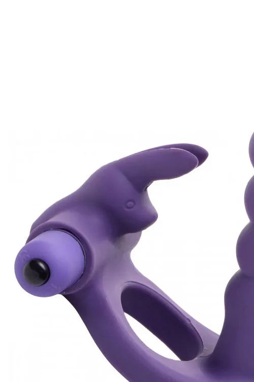 Frisky 6.5 Silicone Double Penetration Vibrating Rabbit Cock Ring