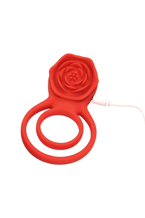 Adam and Eve Double Ring Vibrating Rose 2.25 Couples Ring
